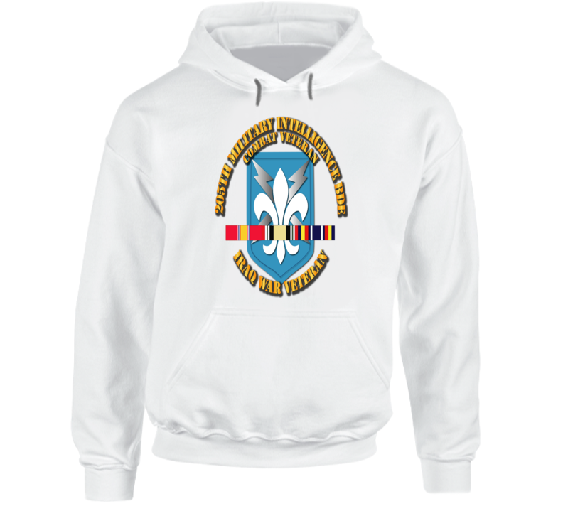 Army - 205th Mi Bde - Iraq Vet W Svc Ribbons Hoodie