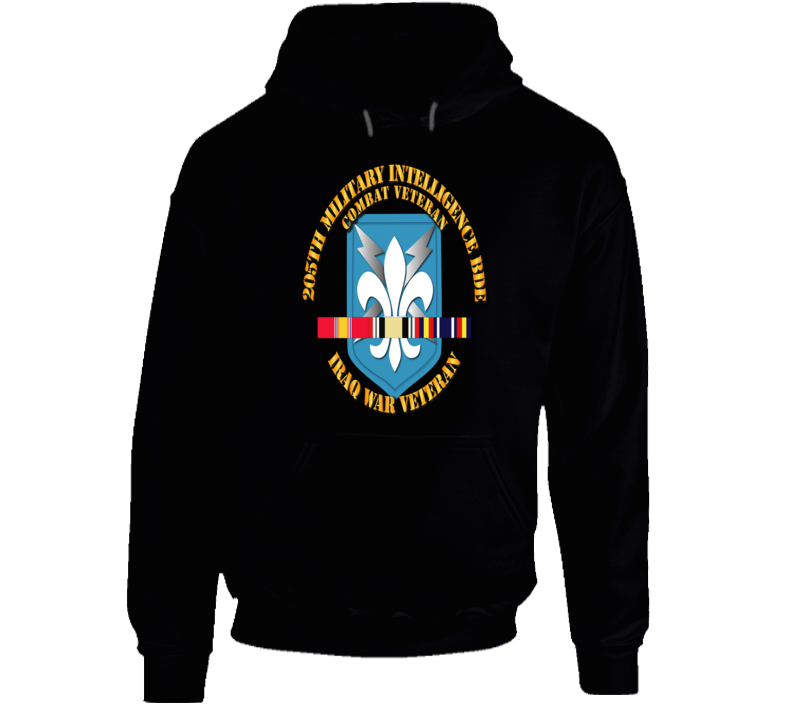 Army - 205th Mi Bde - Iraq Vet W Svc Ribbons Hoodie