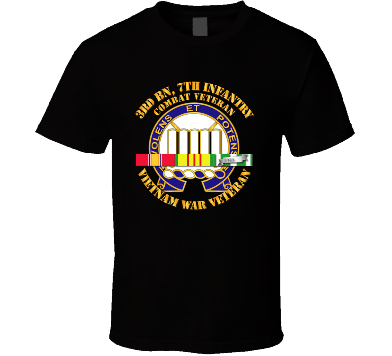 Army - 3rd Bn, 7th Infantry - Vietnam Vet  W Svc Ribbons T-shirt
