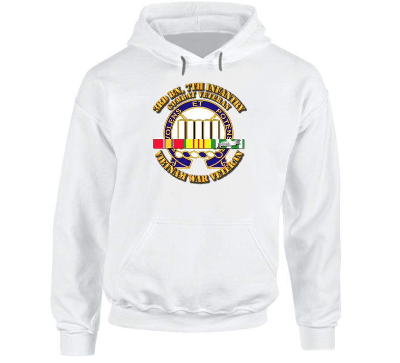 Army - 3rd Bn, 7th Infantry - Vietnam Vet  W Svc Ribbons Hoodie