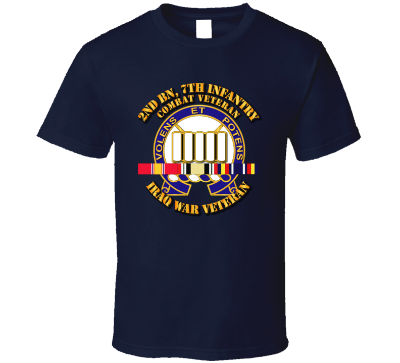 Army - 2nd Bn, 7th Infantry - Iraq Vet  W Svc Ribbons T-shirt