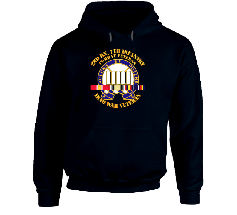 Army - 2nd Bn, 7th Infantry - Iraq Vet  W Svc Ribbons Hoodie