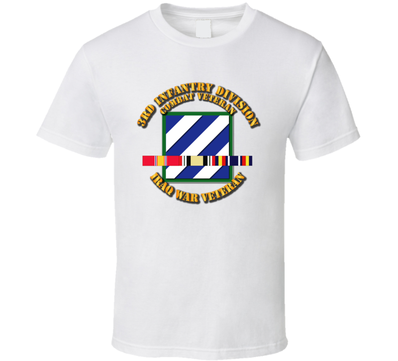 Army - 3rd Id - Iraq Vet  W Svc Ribbons T-shirt