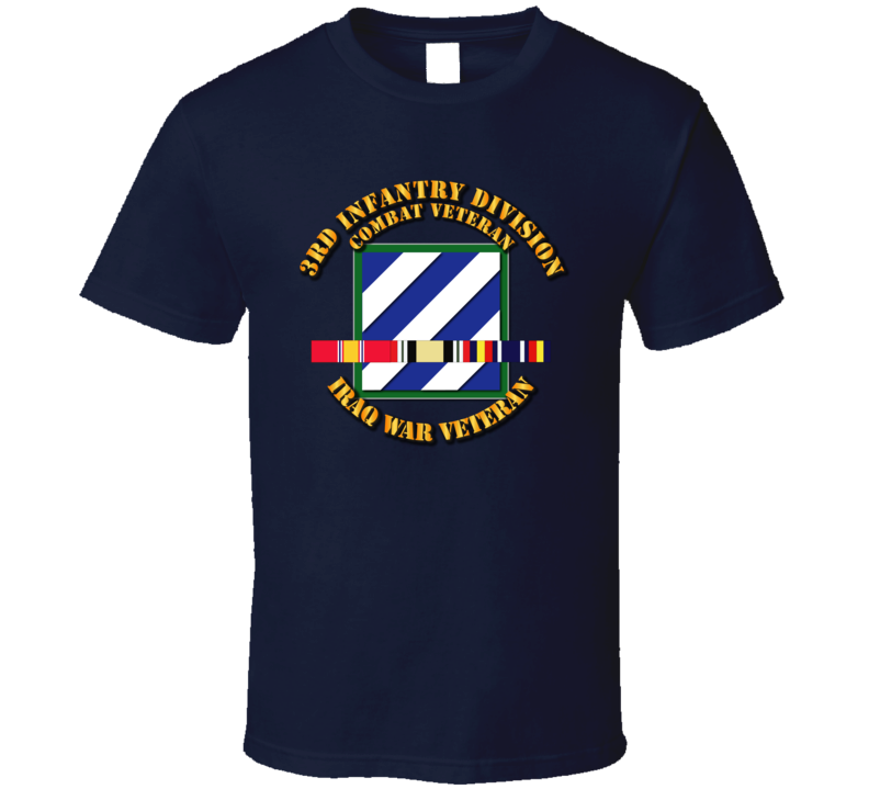 Army - 3rd Id - Iraq Vet  W Svc Ribbons T-shirt