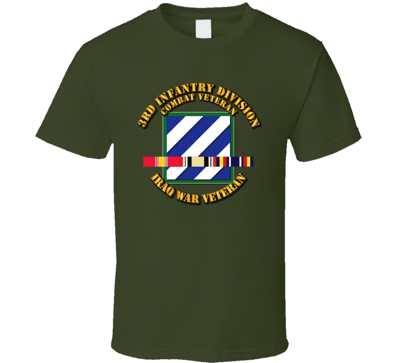 Army - 3rd Id - Iraq Vet  W Svc Ribbons T-shirt