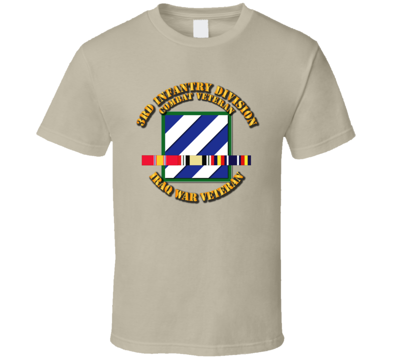 Army - 3rd Id - Iraq Vet  W Svc Ribbons T-shirt