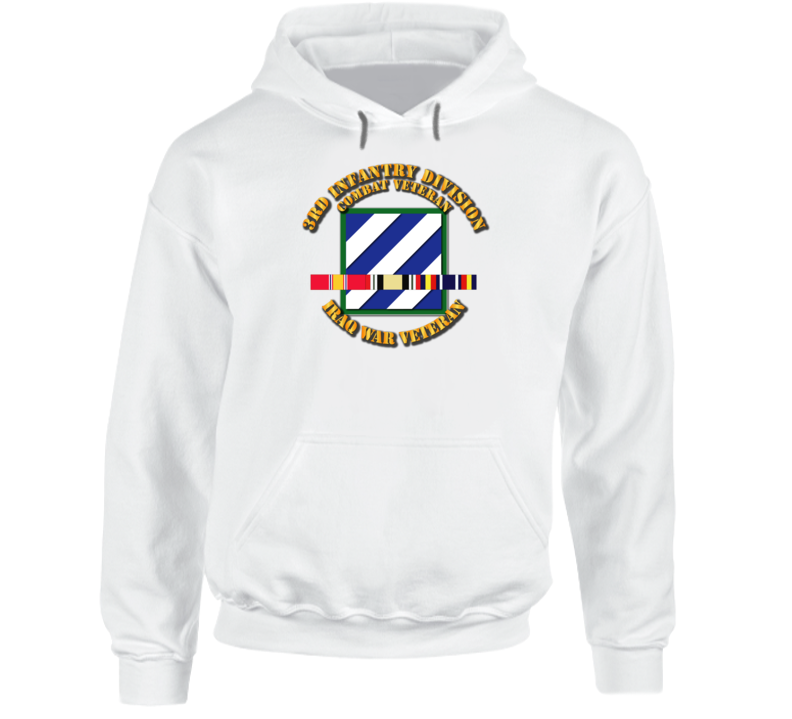 Army - 3rd Id - Iraq Vet  W Svc Ribbons Hoodie