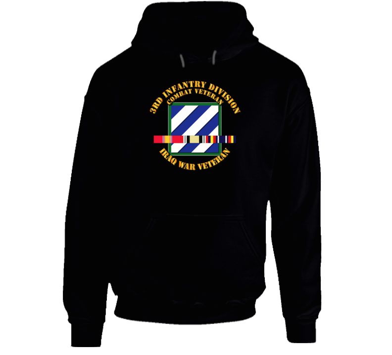 Army - 3rd Id - Iraq Vet  W Svc Ribbons Hoodie