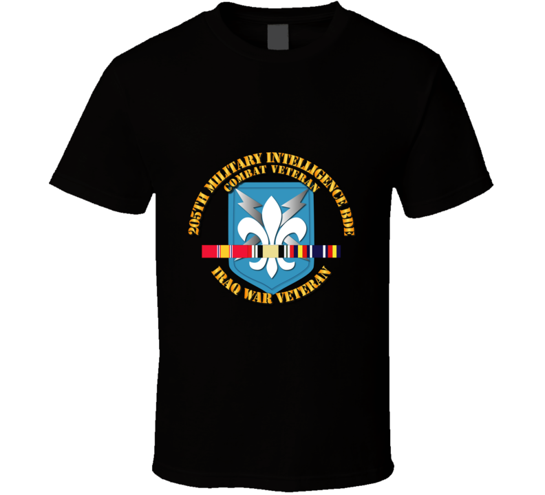 Army - 205th Mi Bde - Iraq Vet W Svc Ribbons T Shirt