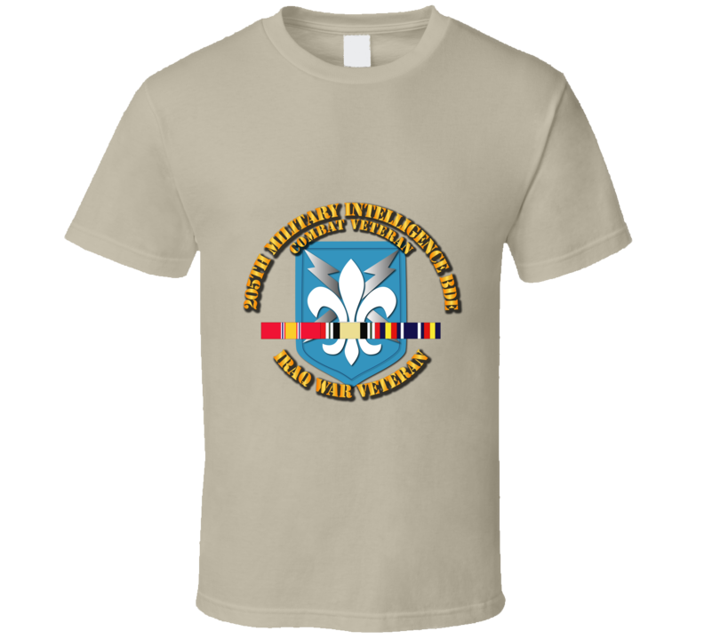 Army - 205th Mi Bde - Iraq Vet W Svc Ribbons T Shirt