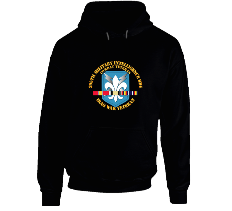 Army - 205th Mi Bde - Iraq Vet W Svc Ribbons Hoodie