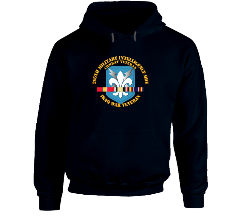 Army - 205th Mi Bde - Iraq Vet W Svc Ribbons Hoodie