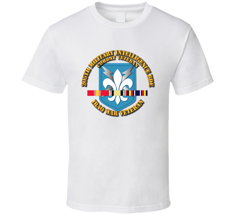 Army - 205th Mi Bde - Iraq Vet W Svc Ribbons T Shirt