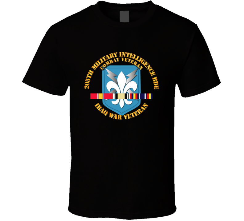 Army - 205th Mi Bde - Iraq Vet W Svc Ribbons T Shirt