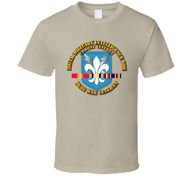 Army - 205th Mi Bde - Iraq Vet W Svc Ribbons T Shirt