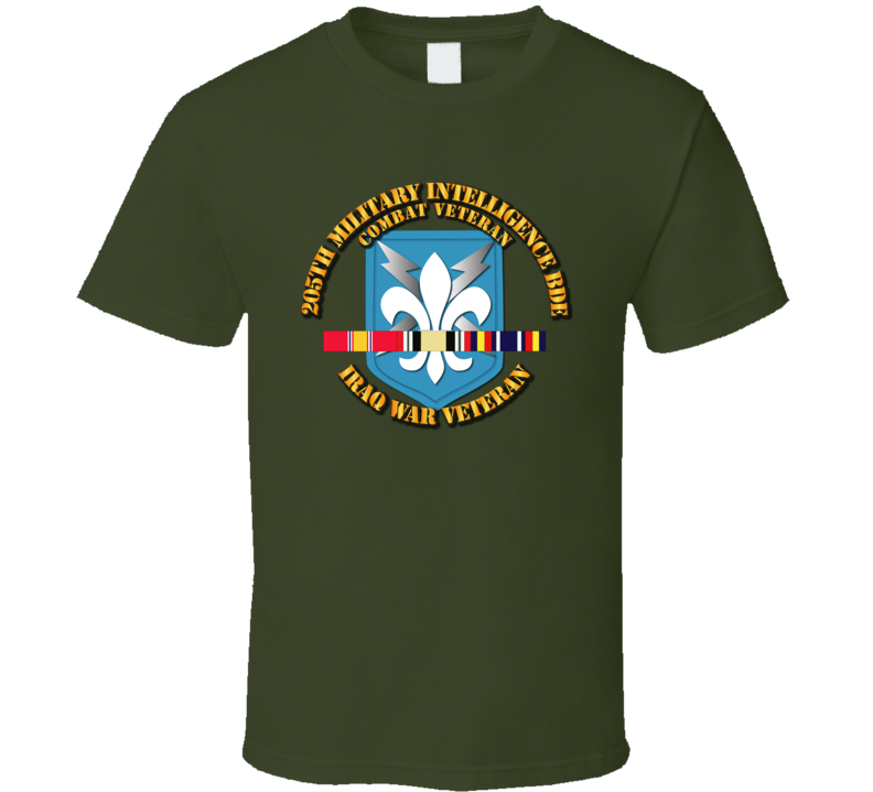 Army - 205th Mi Bde - Iraq Vet W Svc Ribbons T Shirt