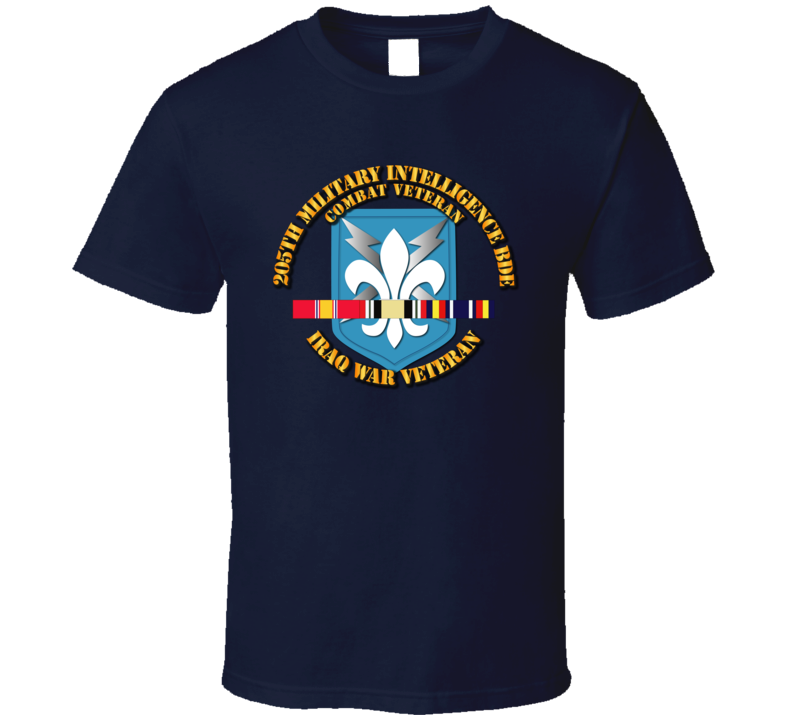 Army - 205th Mi Bde - Iraq Vet W Svc Ribbons T Shirt