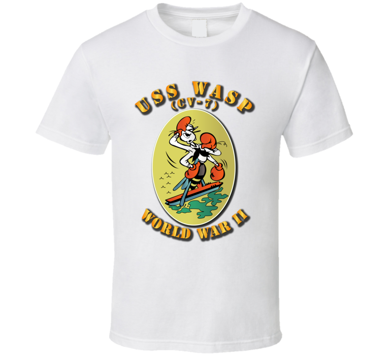 Navy - Uss Wasp - Cv-7 - Wwii W Txt T-shirt