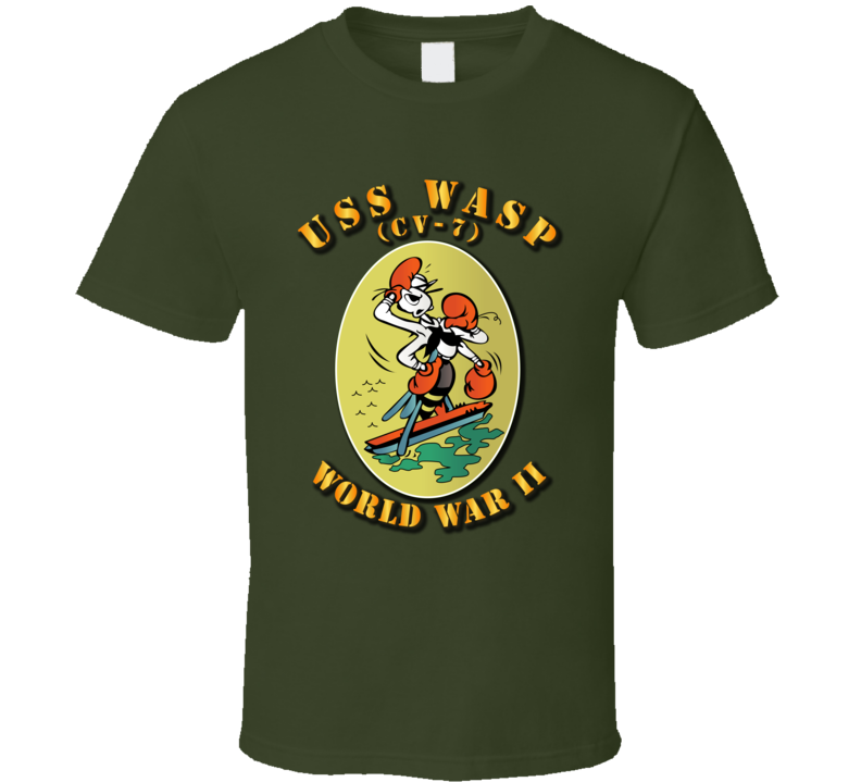 Navy - Uss Wasp - Cv-7 - Wwii W Txt T-shirt