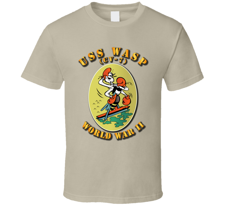 Navy - Uss Wasp - Cv-7 - Wwii W Txt T-shirt