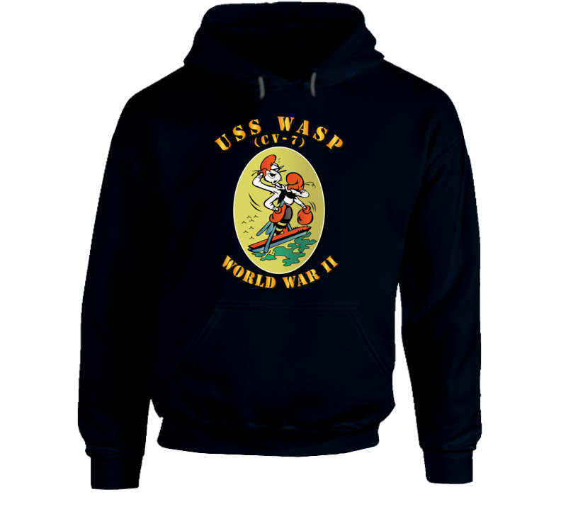 Navy - Uss Wasp - Cv-7 - Wwii W Txt Hoodie