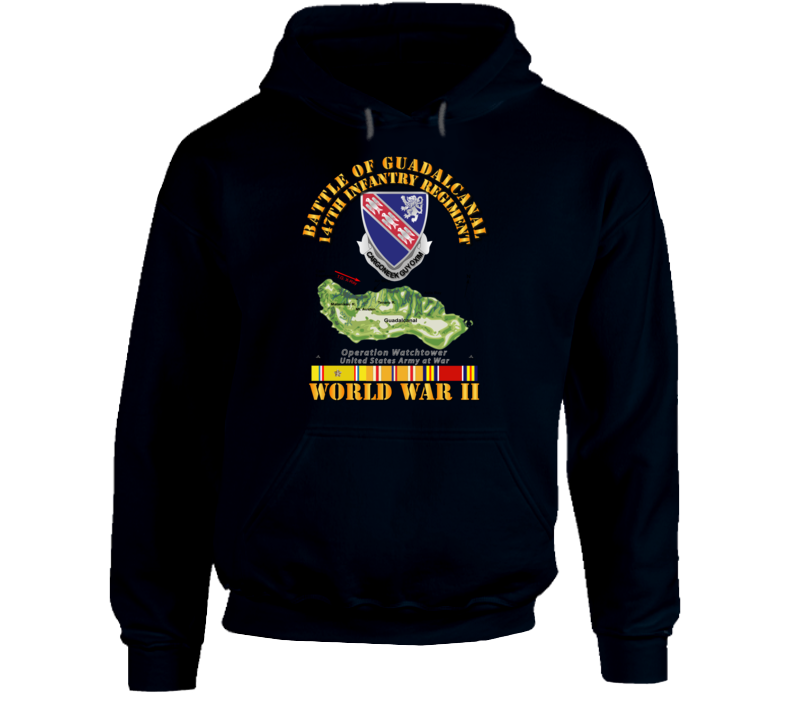 Army - 147th Infantry Regimen - Wwii - Guadalcanal Hoodie