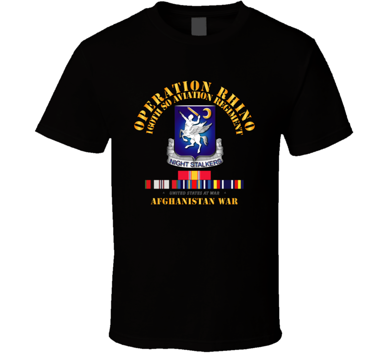 Sof - Operation Rhino - Afghanistan - 160th So Aviation Rgt  W Svc T-shirt