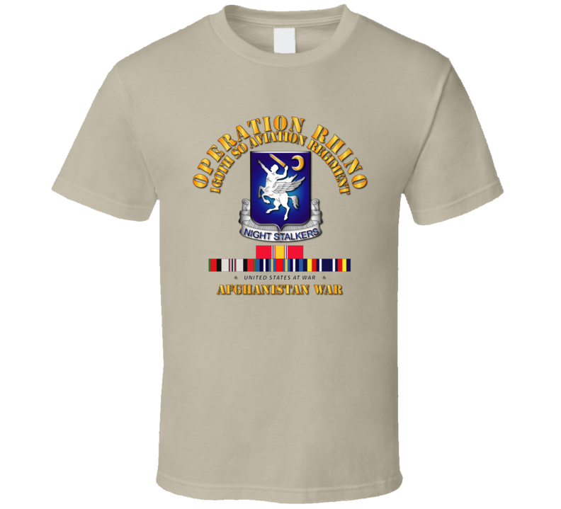 Sof - Operation Rhino - Afghanistan - 160th So Aviation Rgt  W Svc T-shirt