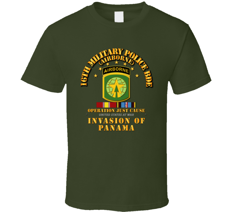 Just Cause - 16th Military Police Bde W Svc Ribbons T Shirt
