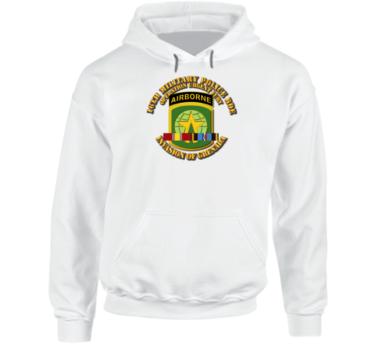Army - Invasion Of Grenada -16th Mp Bde Operation Urgent Fury W Svc Ribbons Hoodie