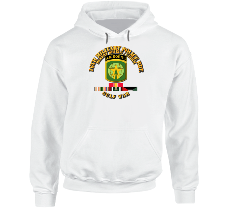 Army - 16th Military Police Bde - Desert Storm - Shield W Svc Hoodie