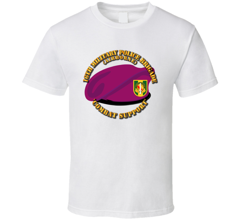 Army - Beret - 16th Mp Bde W Dui - Maroon T-shirt