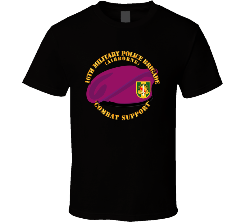 Army - Beret - 16th Mp Bde W Dui - Maroon T-shirt