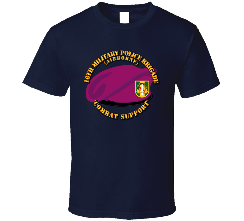 Army - Beret - 16th Mp Bde W Dui - Maroon T-shirt