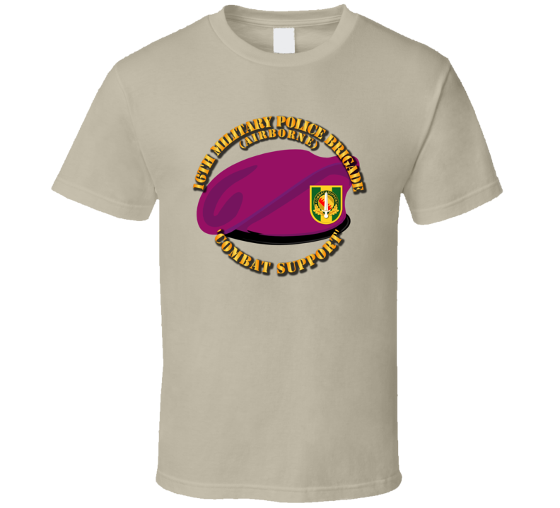Army - Beret - 16th Mp Bde W Dui - Maroon T-shirt
