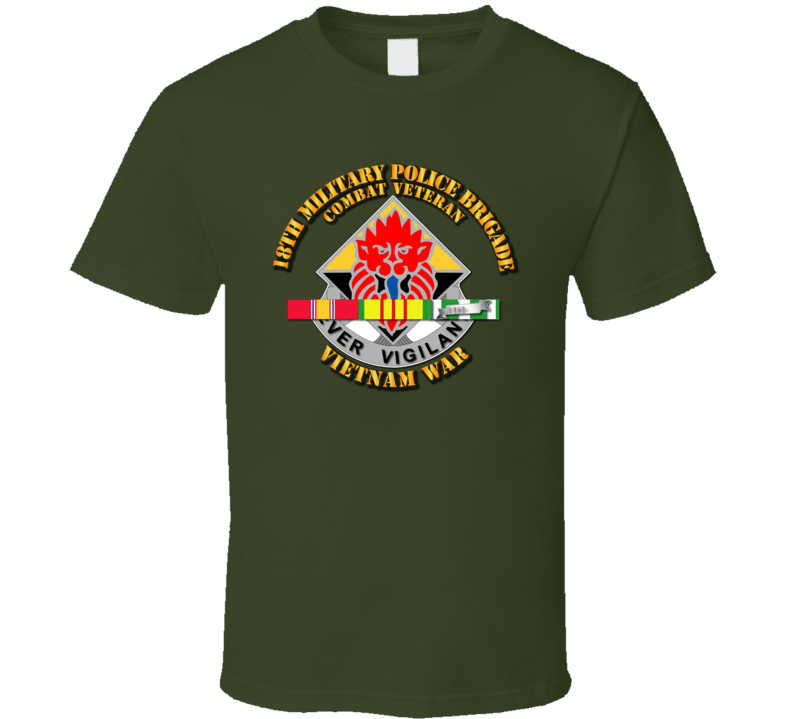 Army - 18th Mp Bde - Dui - Vn War  W Svc Ribbons T-shirt