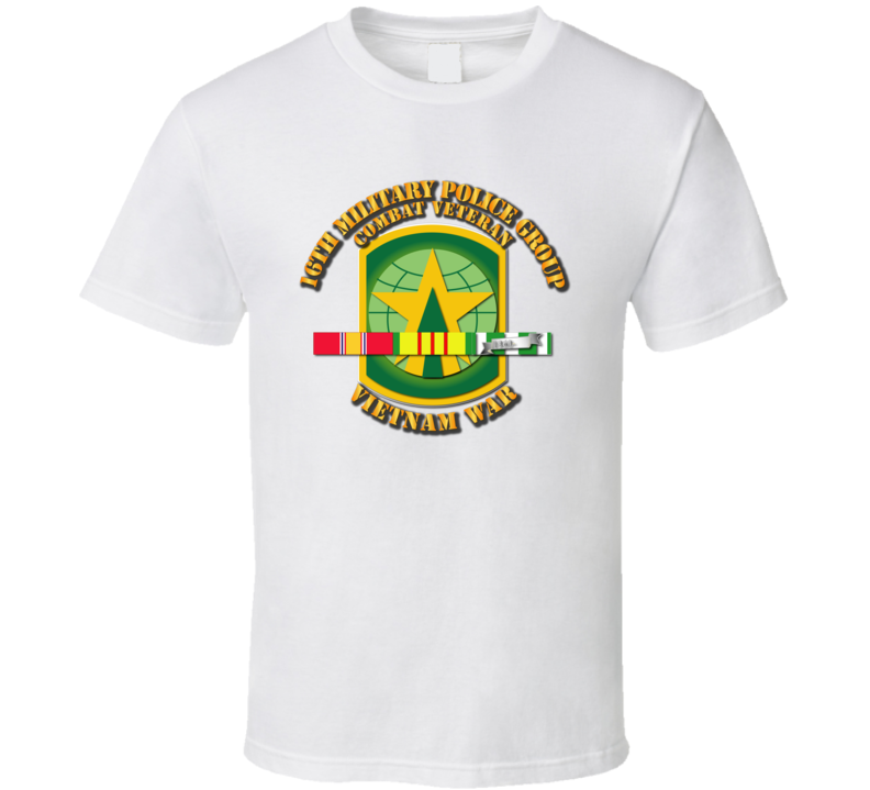 Army - 16th Mp Group - Ssi - Vn War  W Svc Ribbons T-shirt