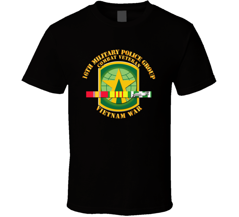 Army - 16th Mp Group - Ssi - Vn War  W Svc Ribbons T-shirt