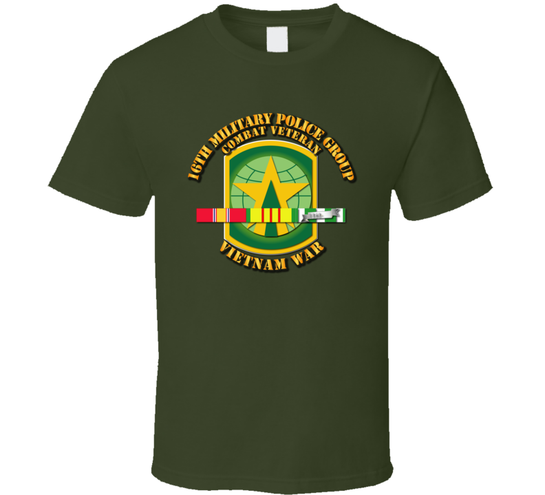 Army - 16th Mp Group - Ssi - Vn War  W Svc Ribbons T-shirt