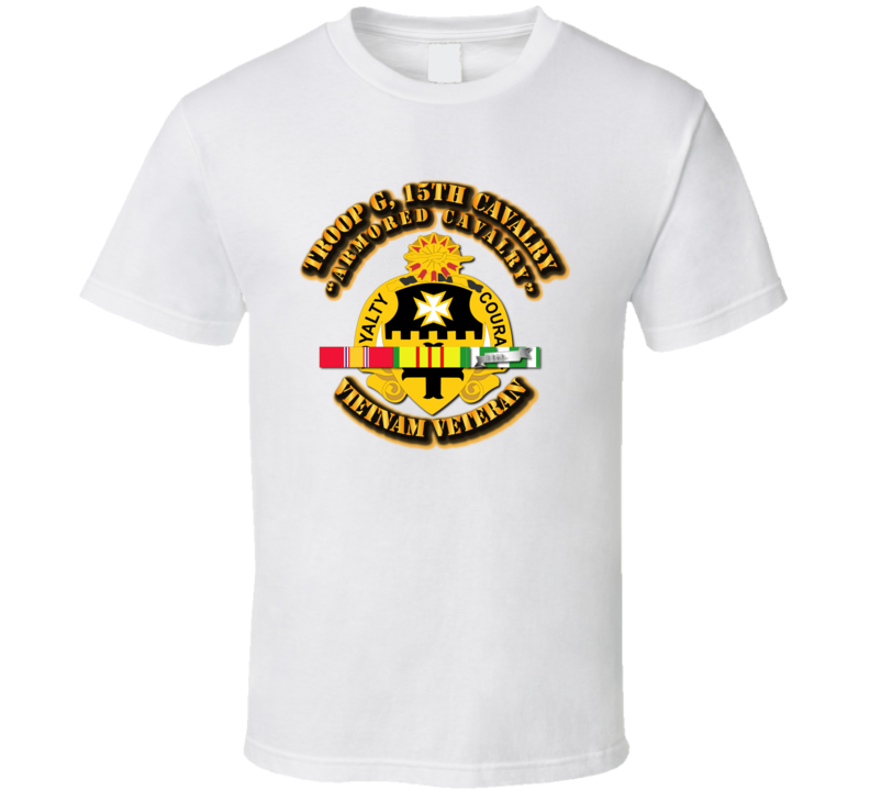 Troop G, 5th Cavalry (armored Cavalry) W Svc Ribbons - T-shirt Troop G, 5th Cavalry (armored Cavalry) W Svc Ribbons - T-shirt