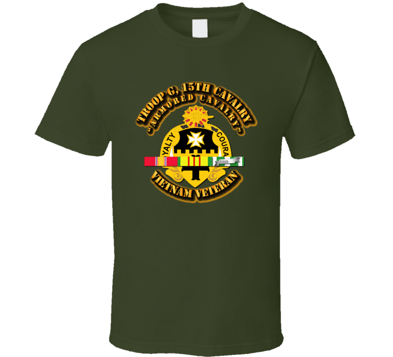 Troop G, 5th Cavalry (armored Cavalry) W Svc Ribbons - T-shirt Troop G, 5th Cavalry (armored Cavalry) W Svc Ribbons - T-shirt