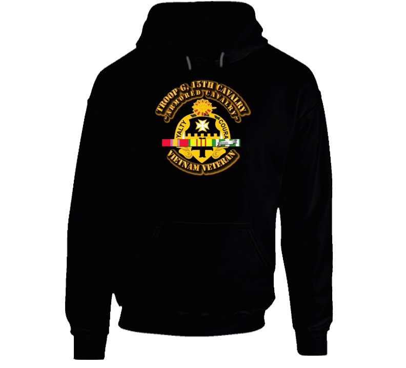 Troop G, 5th Cavalry (armored Cavalry) W Svc Ribbons - Hoodie Troop G, 5th Cavalry (armored Cavalry) W Svc Ribbons - Hoodie