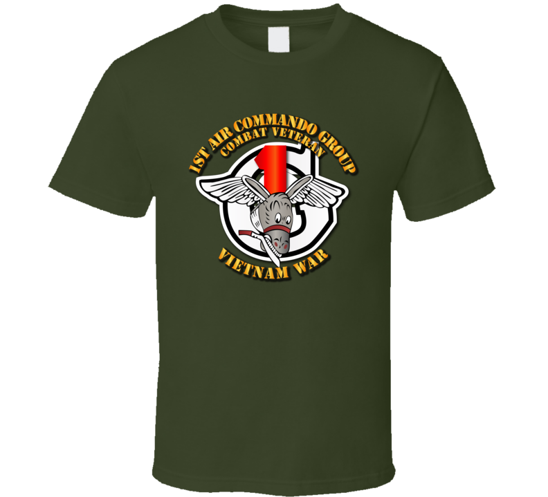 Usaf -1st Air Commando Group - Vietnam War  With Txt T Shirt