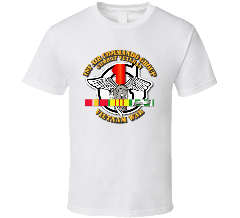Usaf -1st Air Commando Group - Vietnam War  W Svc Ribbons T Shirt