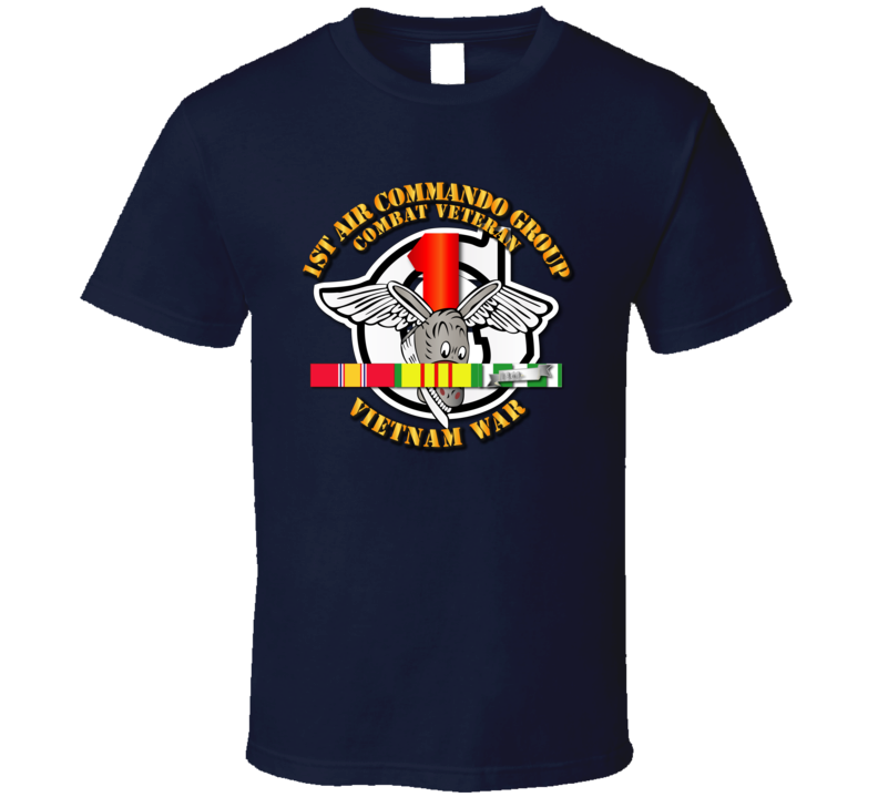 Usaf -1st Air Commando Group - Vietnam War  W Svc Ribbons T Shirt
