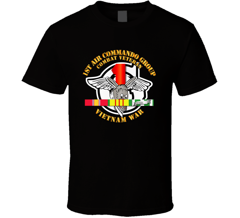 Usaf -1st Air Commando Group - Vietnam War  W Svc Ribbons T Shirt