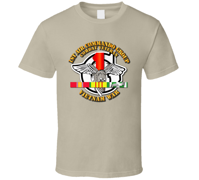 Usaf -1st Air Commando Group - Vietnam War  W Svc Ribbons T Shirt
