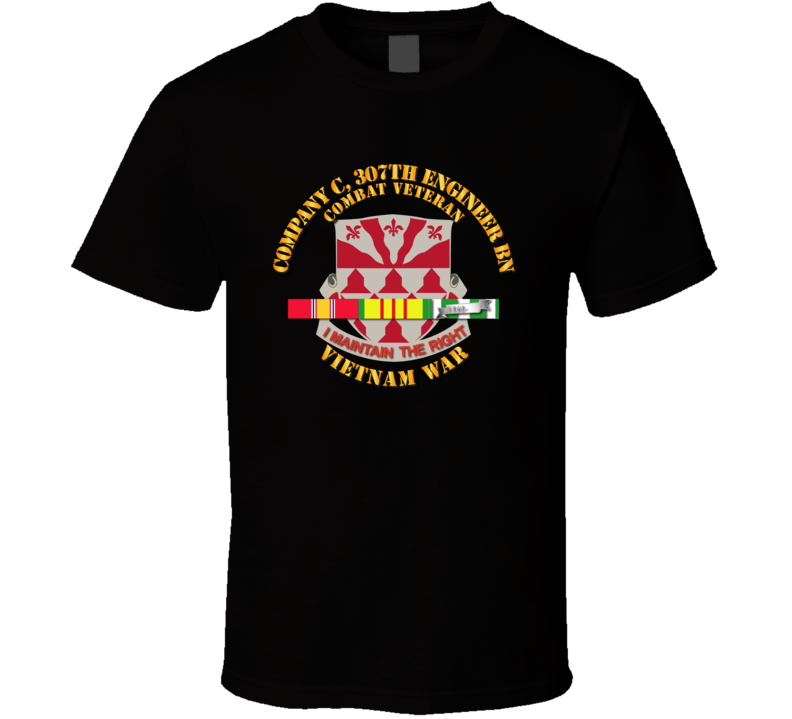 Army - Company C 307th Eng Bn - Vietnam War W Svc Ribbons T-shirt