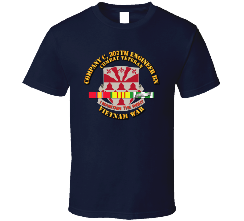 Army - Company C 307th Eng Bn - Vietnam War W Svc Ribbons T-shirt