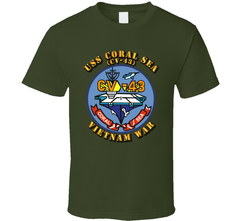 Usn - Uss Coral Sea (cv-43) Vn W Txt T-shirt
